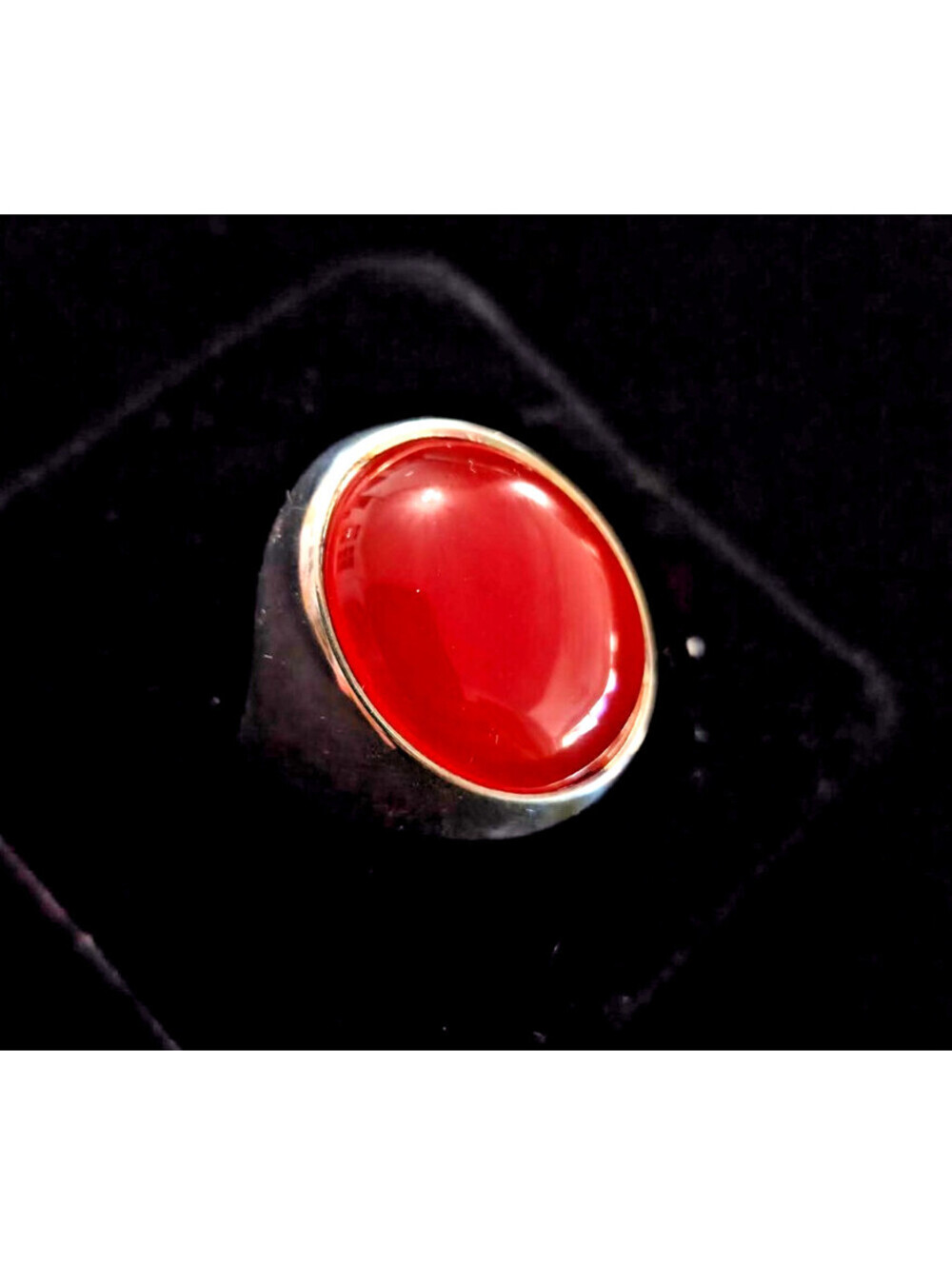 Milor Italy UltraFine 950 Silver Carnelian Ring Size 8 QVC J24330 NOS 2007